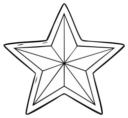 Obraz premium Outline of Detailed Five Pointed Star Symbol Art
