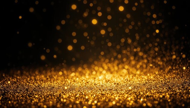Gleaming Golden Particles and Bokeh Lights for Celebrations, Special Moments, and Elegant Event Backgrounds