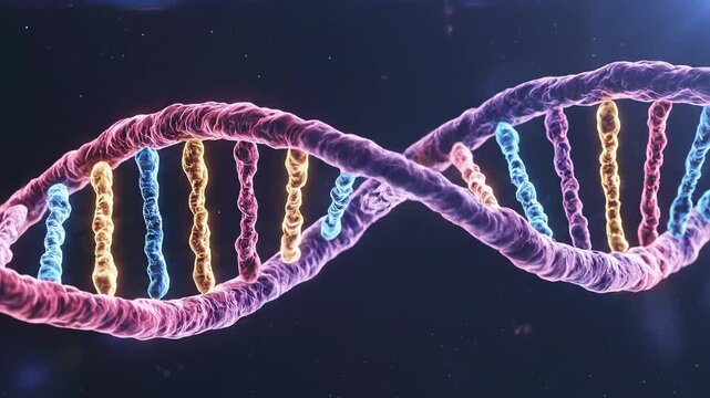 Colorful DNA double helix structure