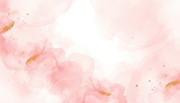 Ethereal blush watercolor with shimmering gold accents, perfect for celebrations, elegant invitations, and sophisticated branding