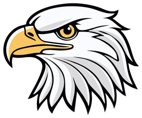 Fototapeta premium Powerful Bald Eagle Head Profile Fierce Gaze and Sharp Beak