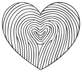 Obraz premium Abstract heart shape formed by swirling concentric lines creating a sense of depth