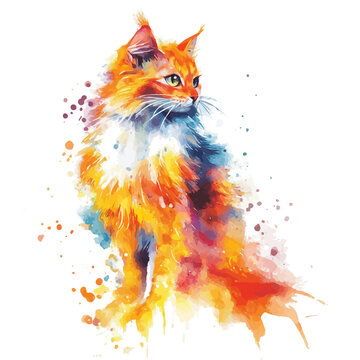 watercolor of Flaming Katy High Quality painting, isolated on a white background.