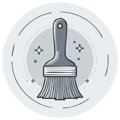 Fototapeta premium Clean Paintbrush Icon Artistic Tool for Creative Projects and Home Improvement