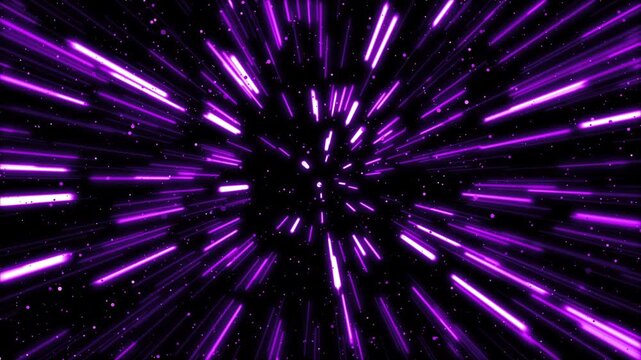 宇宙空間をワープする背景アニメーション（紫）（ループ）