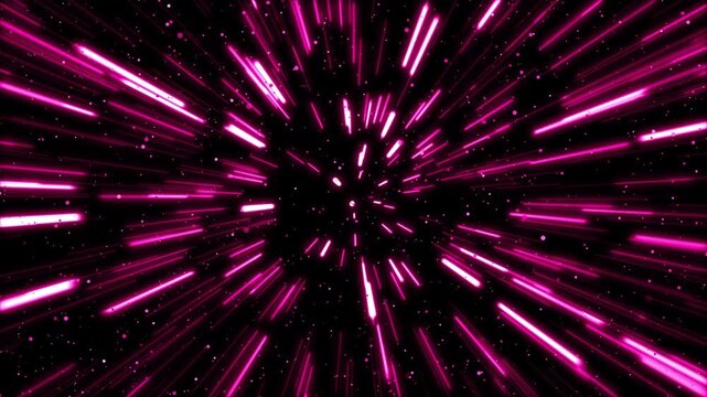 宇宙空間をワープする背景アニメーション（ピンク）（ループ）