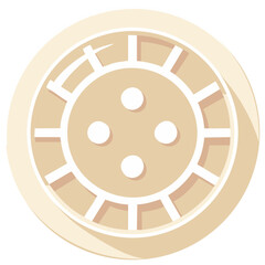 Obraz premium Vintage film reel icon with a long shadow in a flat design style