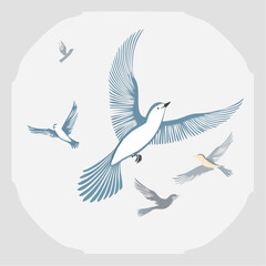 Fototapeta premium Vögel im Flug minimalistisch