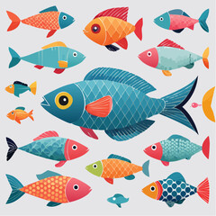 Obraz premium Fisch Set dekorativ