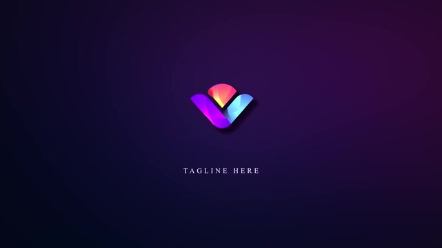 clean minimalistic splash logo animation on abstract blue background. 