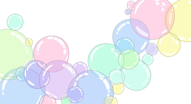 Colorful Bubbles Floating in Air.