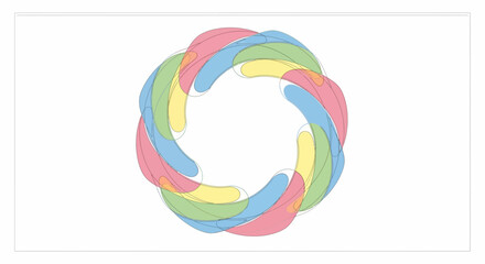 Obraz premium Colorful Braided Circle Design Element.