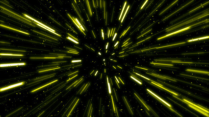 宇宙空間をワープする背景イラスト（黄色）  © TOMO...