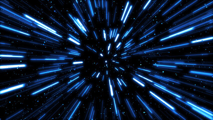 宇宙空間をワープする背景イラスト（青）  © TOMO...