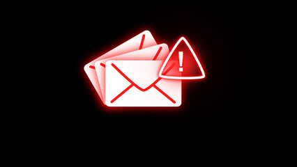 Fototapeta premium Concept of Phishing Scam, Cyber Threat, Email Fraud, and Online Security. Warning Spam Email Alert on Smartphone and Laptop. Cybersecurity Risks to Protect Digital Identity from Hacker