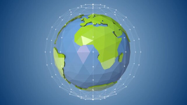 Global Network Plexus Connecting Around Rotating Earth