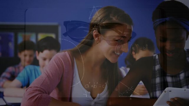 Animation of mathematical equations over diverse students using tablet