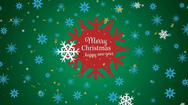 Animation of christmas greetings text and decoration