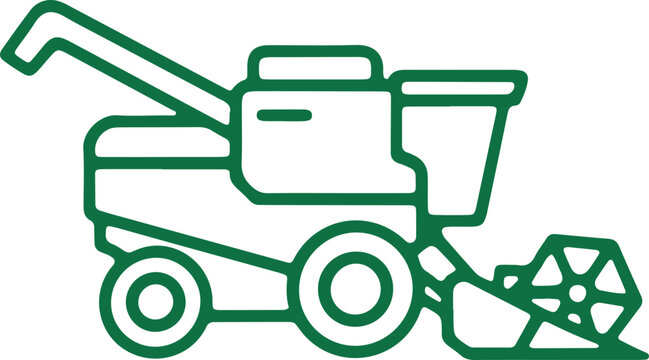 Agricultural combine harvester in action during harvest season.