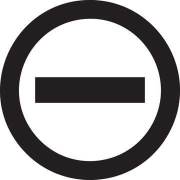 Vector minus sign icon in circle