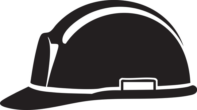 Vector hard hat icon, safety helmet symbol