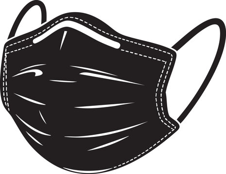 Black face mask vector illustration