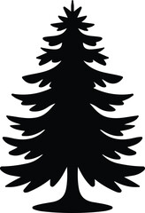 Fototapeta premium Pine tree silhouette vector icon isolated on white background