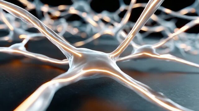 Network of Neural Pathways: An intricate network of neural pathways, glowing with inner light, conveys the complex beauty of brain function and the essence of thought. 
