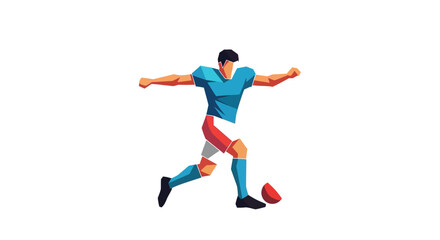 Fototapeta premium Rugby player kicking ball in action on field