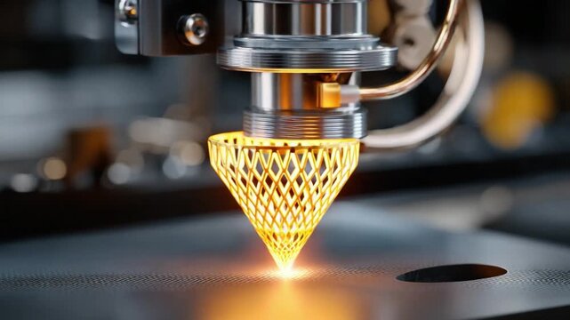 Laser Precision in Metal Fabrication: A high-tech laser meticulously etches a delicate design onto a metal surface, showcasing the artistry of modern industrial manufacturing