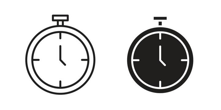 Stopwatch icon linear symbol. Vector Designs.