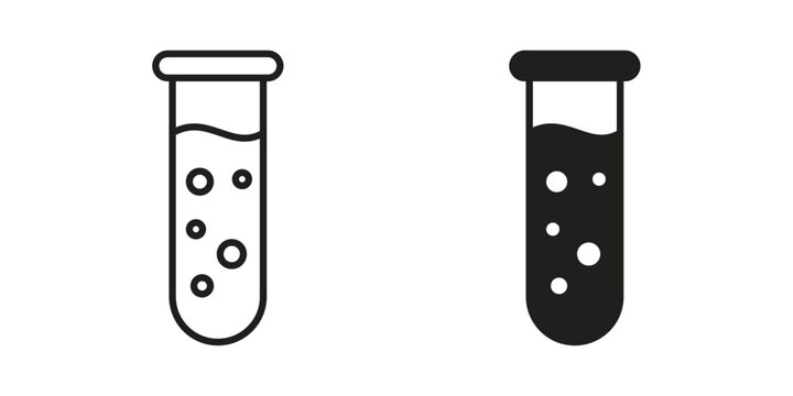 Test tube icon linear symbol. Vector Designs.