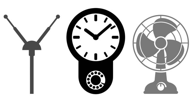 Icons of communication, time, and cooling