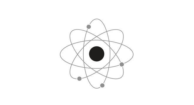 A schematic representation of the atomic structure showcasing scientific concepts and design