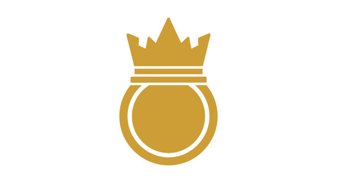 Gold crown emblem design suitable for branding, luxury products, and royal affiliations