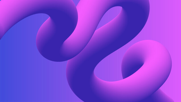 Modern abstract background design with 3d purple loop shape with vibrant gradient	
