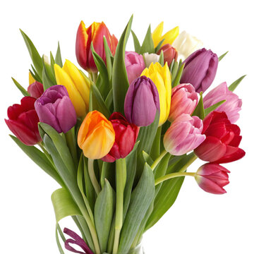Ein Bund bunter Tulpen