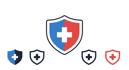 Fototapeta premium Medical shield symbol illustrations displaying health, safety, and protection in healthcare