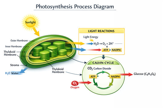 Plant Energy Cycle &ndash; Light Reactions, Calvin Cycle and Glucose Production