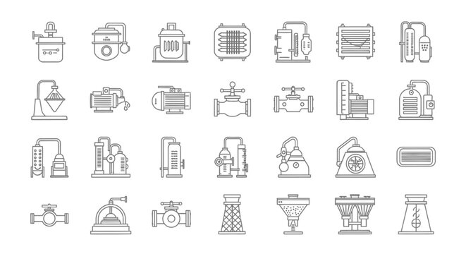 Industrial icons and symbols collection.