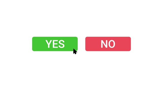 Yes no button animation video