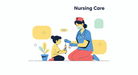 Obraz premium Nurse Giving Injection to Child Patient with Care and Compassion