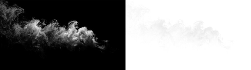 Soft white clouds drift across a transparent background creating a light and airy effect suitable for various designs © Liubov