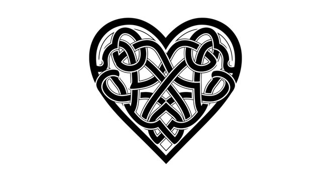Celtic heart design with intricate knotwork