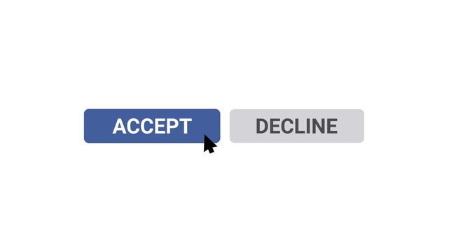 Accept decline button animation video