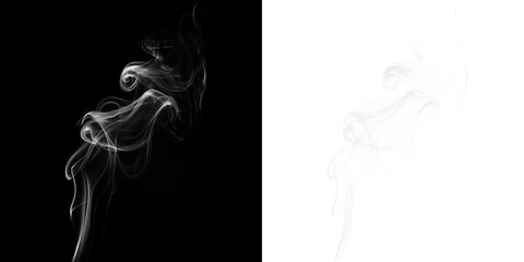 Obraz premium Swirling smoke rises in different shapes on a transparent background during daylight