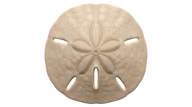Close-up of a Sand Dollar Shell on White Background - Marine Life