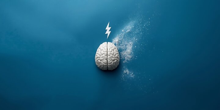 a brain with a lightning bolt coming out of it