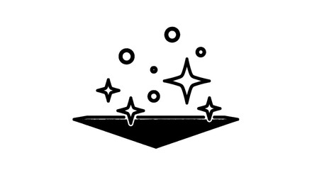 Obraz premium Vector illustration of sparkling clean surface icon, shiny effect symbol for hygiene and freshness