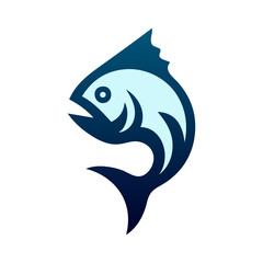 Logotipo con dibujo sencillo con líneas de un pez enojado saltando  © teracreonte
